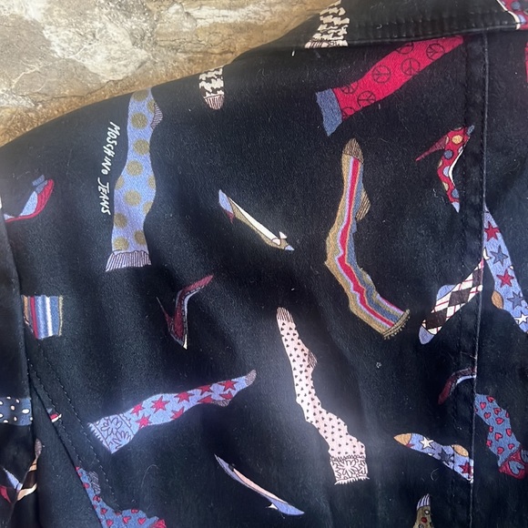 Moschino Jeans Vintage Women’s Blazer Jacket Multicolour Socks Pattern Over - Picture 3 of 6